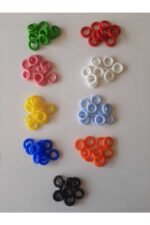 Plastik 9 Renk Karışık Güvercin Boncuğu Halkası 90 Adet